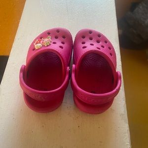 Pink crocs with charm